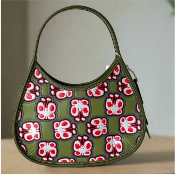 Coachtopia Handbags - Coach Ergo Bag Butterfly Print Coachtopia 90s Leather Olive Green CQ828 Shoulder
